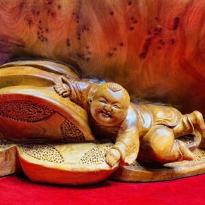 Di Lạc Ngũ Tiểu Nhất Nghê Ngồi Bao Tiền Gỗ Nu Ngọc Am