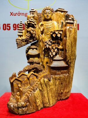 Thành Tâm Bái Phật Gỗ Hương