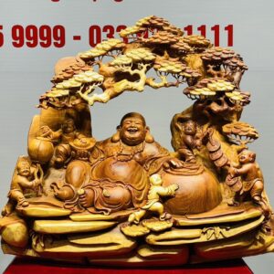 Di Lạc Ngũ Tiểu Ngồi Gốc Tùng Gỗ Hương