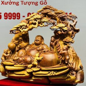 Di Lạc Ngũ Tiểu Ngồi Gốc Tùng Gỗ Hương