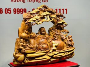 Di Lạc Ngũ Tiểu Ngồi Gốc Tùng Gỗ Hương