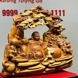Di Lạc Ngũ Tiểu Ngồi Gốc Tùng Gỗ Hương
