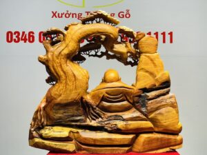 Di Lạc Ngũ Tiểu Ngồi Gốc Tùng Gỗ Hương
