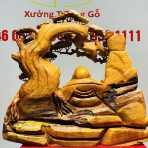 Di Lạc Ngũ Tiểu Ngồi Gốc Tùng Gỗ Hương