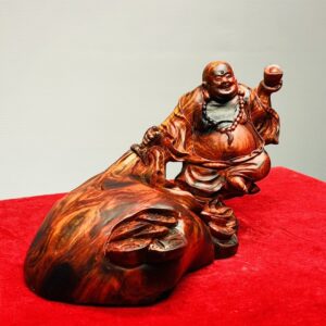 Di Lạc Kéo Bao Tiền Gỗ Trắc