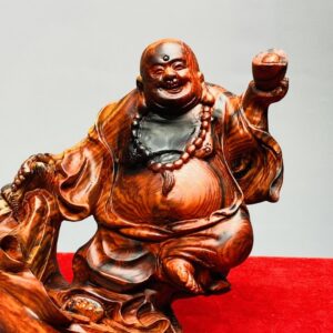 Di Lạc Kéo Bao Tiền Gỗ Trắc