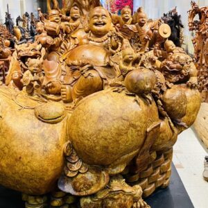 Di Lạc Cửu Tiểu Nghê Thiềm Thừ Ngồi Gốc Tùng Gỗ Nu Hương