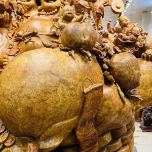 Di Lạc Cửu Tiểu Nghê Thiềm Thừ Ngồi Gốc Tùng Gỗ Nu Hương