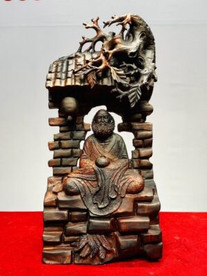 Đạt Ma Ngồi Thiền Cây Bồ Đề Gỗ Trắc