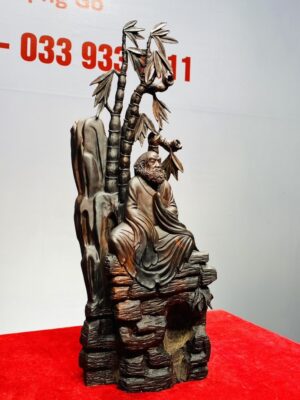 Đạt Ma Ngồi Thiền Khóm Trúc Gỗ Trắc