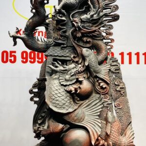 Cá Chép Hoá Rồng Gỗ Trắc