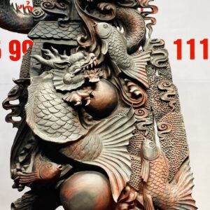 Cá Chép Hoá Rồng Gỗ Trắc