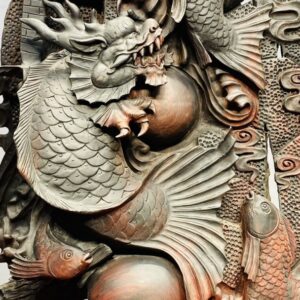 Cá Chép Hoá Rồng Gỗ Trắc