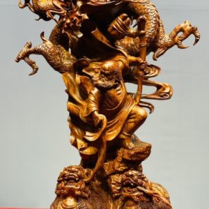 Đạt Ma Hàng Long Phục Song Nghê Gỗ Sưa