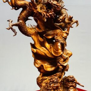 Đạt Ma Hàng Long Phục Song Nghê Gỗ Sưa