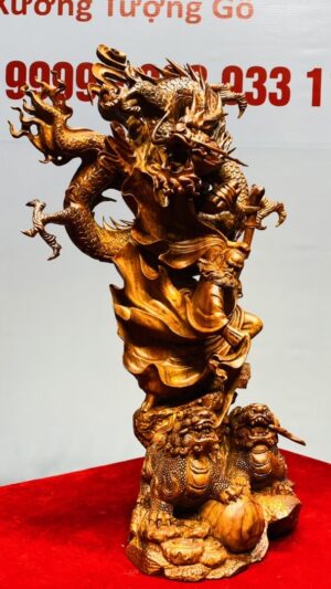 Đạt Ma Hàng Long Phục Song Nghê Gỗ Sưa