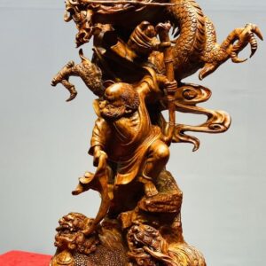 Đạt Ma Hàng Long Phục Song Nghê Gỗ Sưa