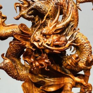 Đạt Ma Hàng Long Phục Song Nghê Gỗ Sưa