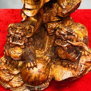 Đạt Ma Hàng Long Phục Song Nghê Gỗ Sưa