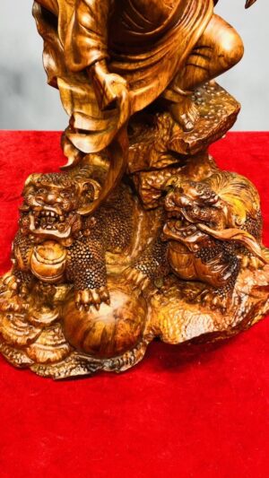 Đạt Ma Hàng Long Phục Song Nghê Gỗ Sưa