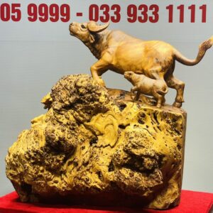 Trâu Phụ Tử Gỗ Nu Ngọc Am