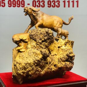 Trâu Phụ Tử Gỗ Nu Ngọc Am