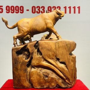 Trâu Phụ Tử Gỗ Nu Ngọc Am