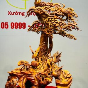 Bát Hạc Quần Tùng Gỗ Hương