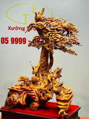 Bát Hạc Quần Tùng Gỗ Hương