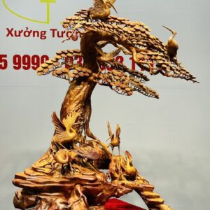 Bát Hạc Quần Tùng Gỗ Hương