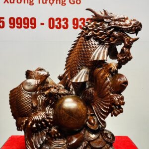 Cá Chép Hoá Rồng Gỗ Cẩm