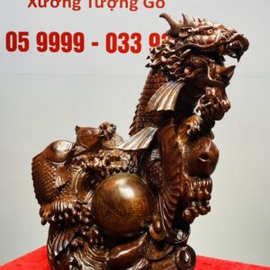 Cá Chép Hoá Rồng Gỗ Cẩm