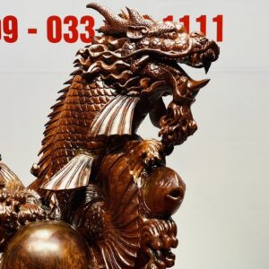 Cá Chép Hoá Rồng Gỗ Cẩm
