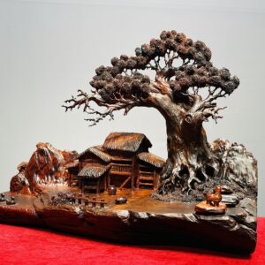 Tiểu Cảnh Nhà Sàn Gỗ Trắc