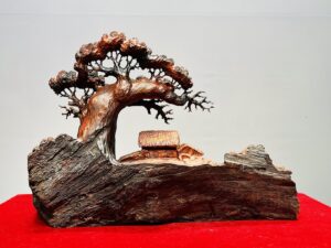 Tiểu Cảnh Nhà Sàn Gỗ Trắc