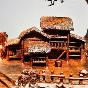Tiểu Cảnh Nhà Sàn Gỗ Trắc