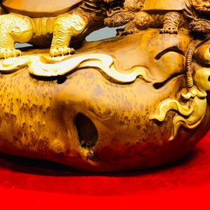Đôi Long Quy Đứng Bao Tiền Gỗ Nu Ngọc Am
