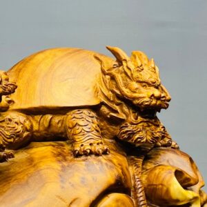 Đôi Long Quy Đứng Bao Tiền Gỗ Nu Ngọc Am
