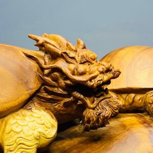 Đôi Long Quy Đứng Bao Tiền Gỗ Nu Ngọc Am