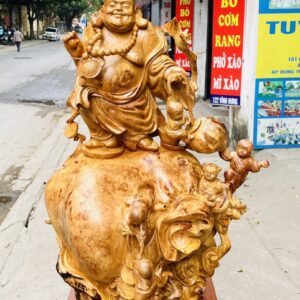 Di Lạc Ngũ Tiểu Đứng Bao Tiền Gỗ Nu Hương