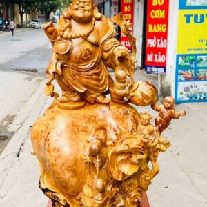 Di Lạc Ngũ Tiểu Đứng Bao Tiền Gỗ Nu Hương
