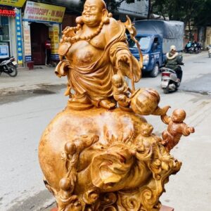 Di Lạc Ngũ Tiểu Đứng Bao Tiền Gỗ Nu Hương