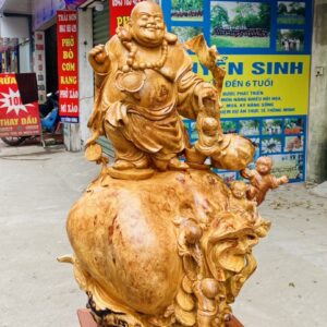 Di Lạc Ngũ Tiểu Đứng Bao Tiền Gỗ Nu Hương