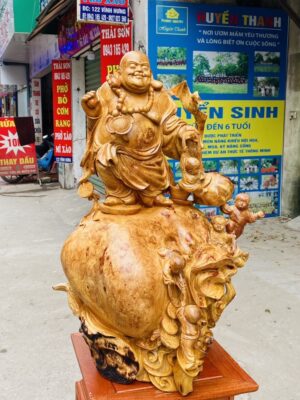 Di Lạc Ngũ Tiểu Đứng Bao Tiền Gỗ Nu Hương