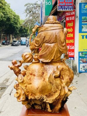 Di Lạc Ngũ Tiểu Đứng Bao Tiền Gỗ Nu Hương