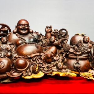 Di Lạc Ngũ Tiểu Ngồi Đống Tiền Gỗ Trắc