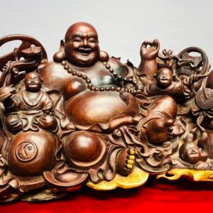 Di Lạc Ngũ Tiểu Ngồi Đống Tiền Gỗ Trắc