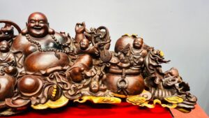Di Lạc Ngũ Tiểu Ngồi Đống Tiền Gỗ Trắc