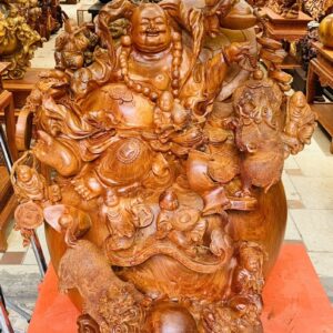 Di Lạc Cửu Tiểu Tam Nghê Ngồi Bao Tiền Gỗ Hương