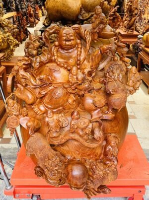 Di Lạc Cửu Tiểu Tam Nghê Ngồi Bao Tiền Gỗ Hương